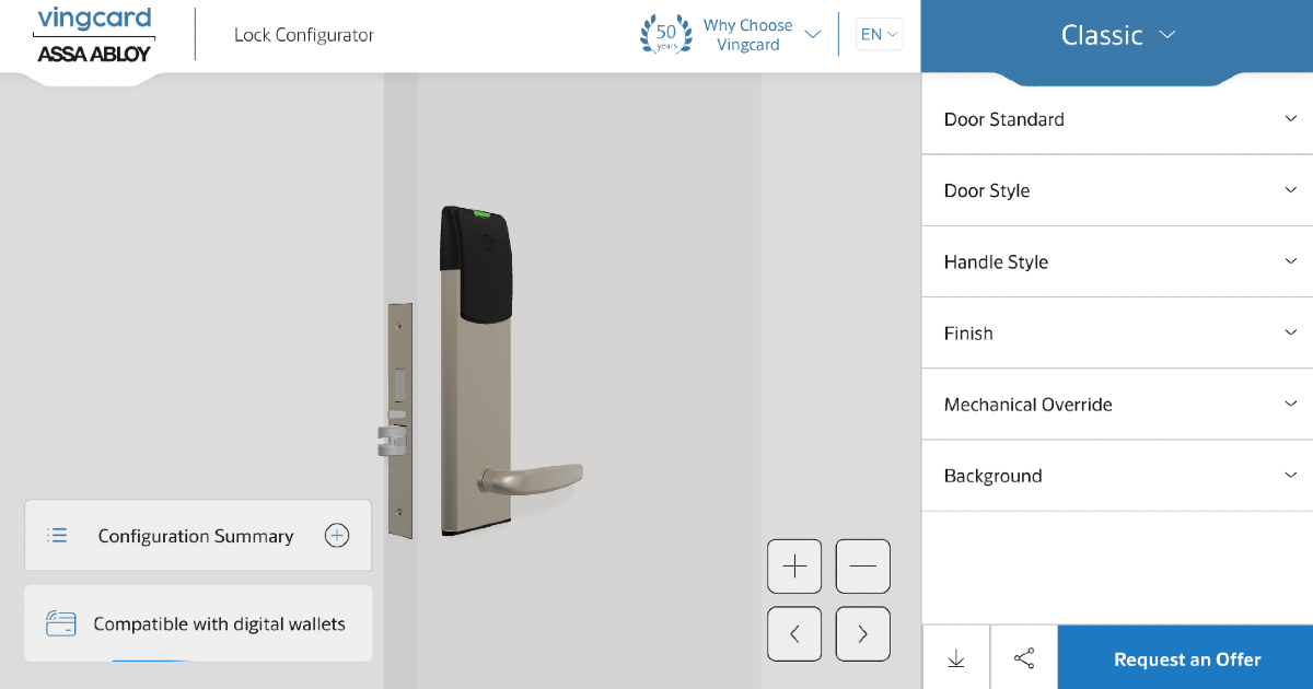 Vind Card Vingcard Classic Lock Configurator